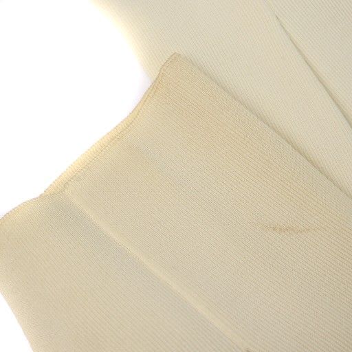 Christian Dior Deformed Knit Dress Long Sleeve Middle Ribbon 34 XS Ivory MQ