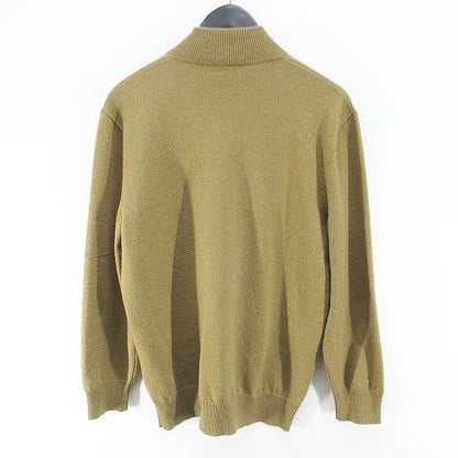Hermes Floral Pattern Flower Long Sleeve Knit Sweater High Neck Half Zip