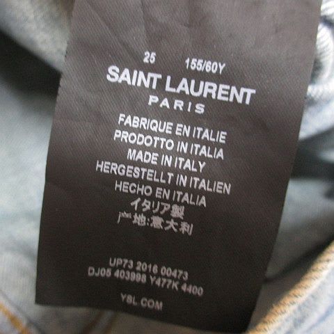 Saint Laurent Paris DJ05 Y477 K Denim Pants Jeans Skinny 25 zip Fly