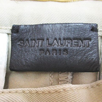Saint Laurent Paris Long Length Tapered Pants Chino Zip Fly Beige