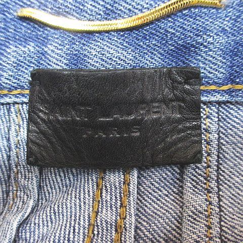 Saint Laurent Paris Denim Pants Jeans Skinny Zip Fly 26 Blue Indigo