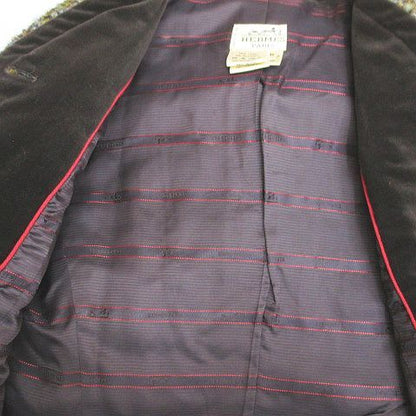 Hermes Collarless Jacket Tweed 42 Brown Mix Hair Wool Lining