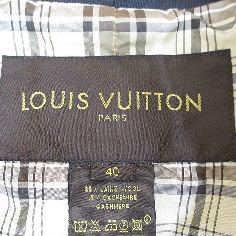 Louis Vuitton Striped Jacket Cashmere Blend 40 Navy Hair Wool