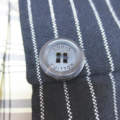Louis Vuitton Striped Jacket Cashmere Blend 40 Navy Hair Wool