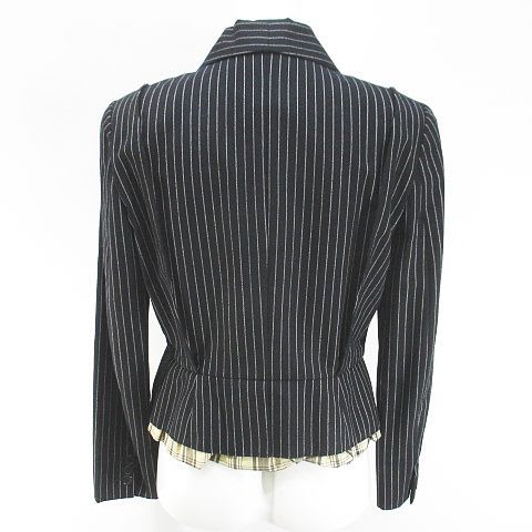 Louis Vuitton Striped Jacket Cashmere Blend 40 Navy Hair Wool