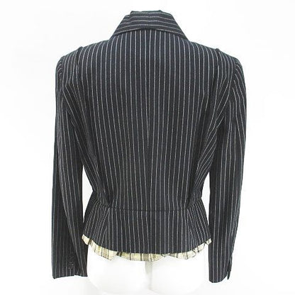 Louis Vuitton Striped Jacket Cashmere Blend 40 Navy Hair Wool