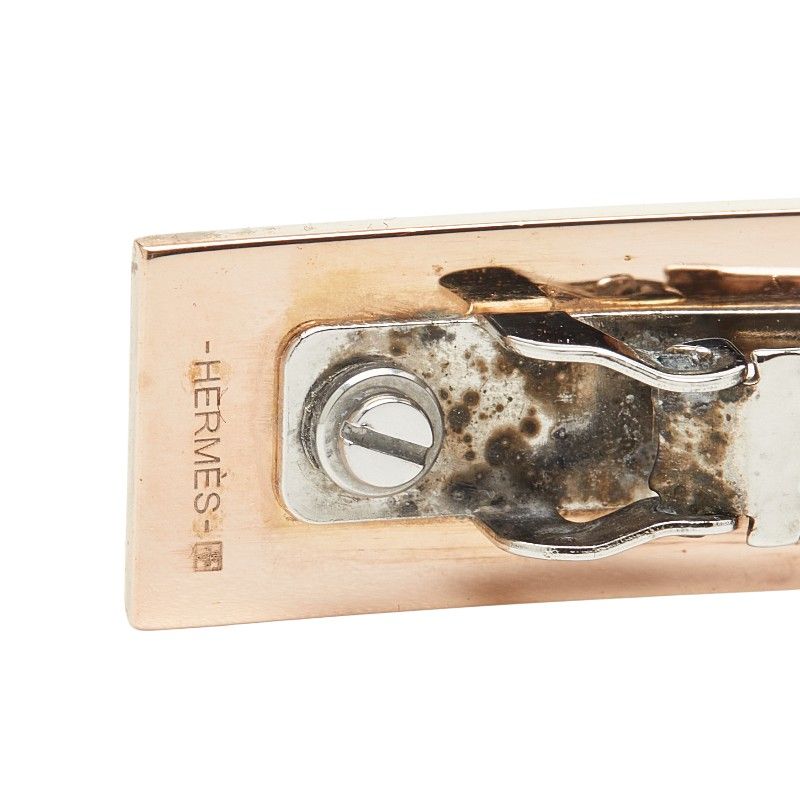 Hermes Irene Barrette Hair Accessory Gold Silver Black Plated Metal Ladies