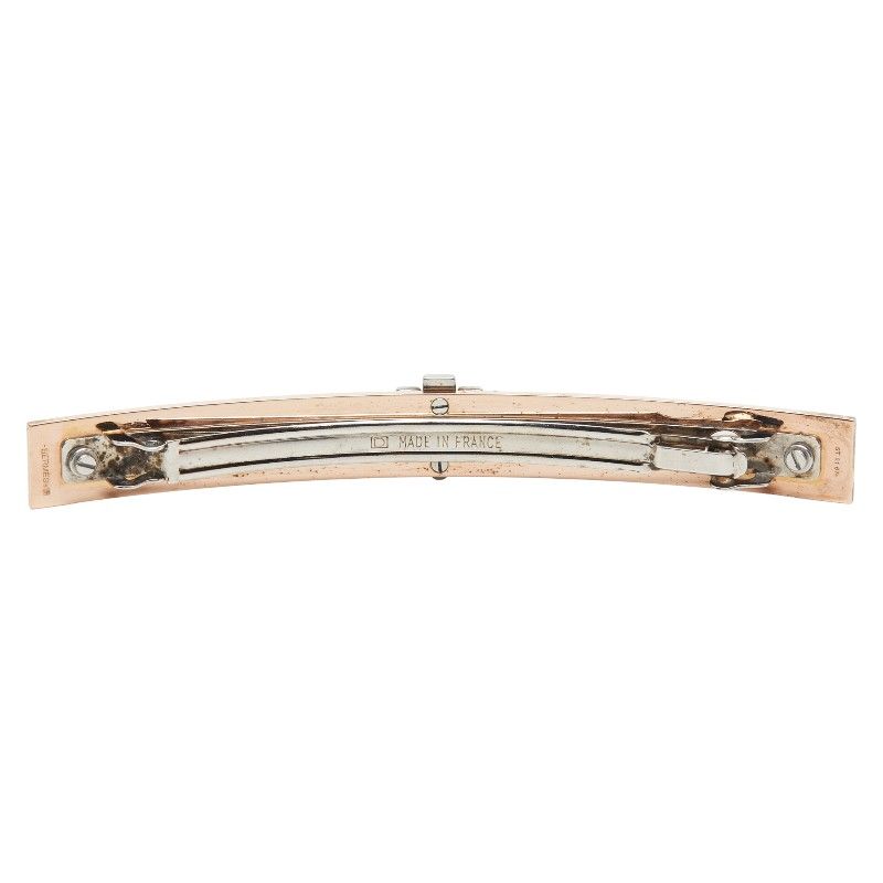 Hermes Irene Barrette Hair Accessory Gold Silver Black Plated Metal Ladies