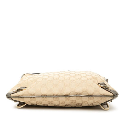 Gucci GG Canvas Abbey Crossbody Shoulder Bag 131326 Beige Brown Canvas Leather