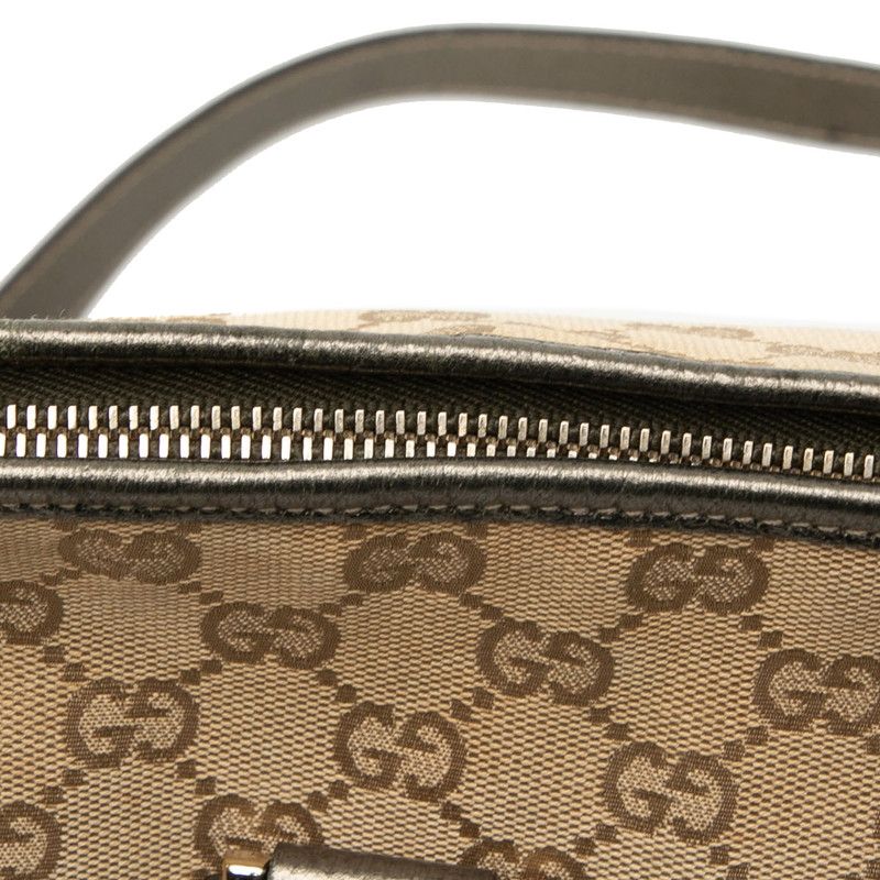 Gucci GG Canvas Abbey Crossbody Shoulder Bag 131326 Beige Brown Canvas Leather