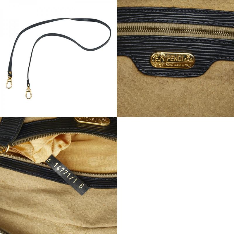 Fendi Zucca Handbag Shoulder Bag 2WAY Khaki Green Navy Nylon Leather Ladies