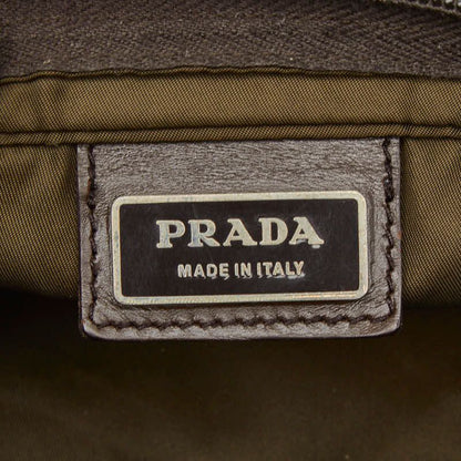 Prada Triangle Logo Plate Crossbody Shoulder Bag Bt0175 Khaki Green Nylon