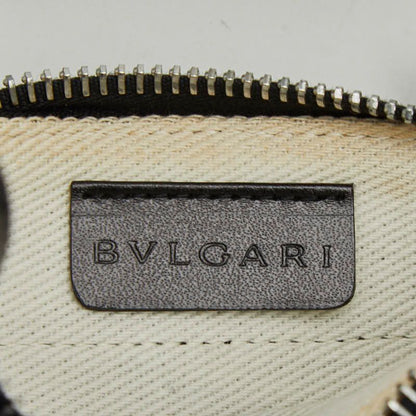 Bvlgari Logomania Crossbody Shoulder Bag Blue Black Denim Leather Women's