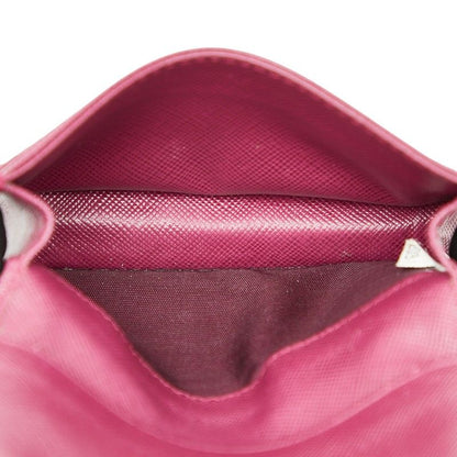Prada Coin Case Pass Case Purple Saffiano Leather Women's Prada