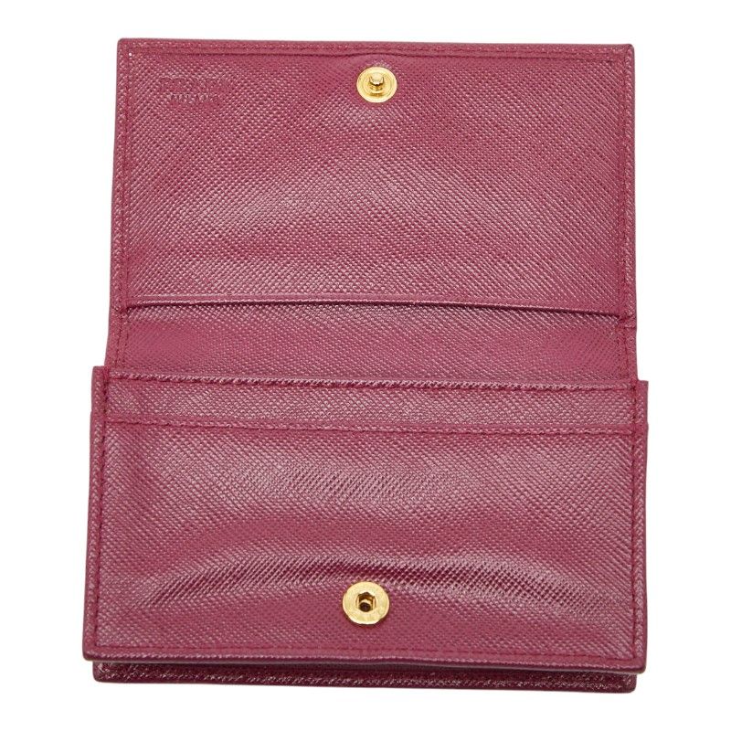 Prada Coin Case Pass Case Purple Saffiano Leather Women's Prada