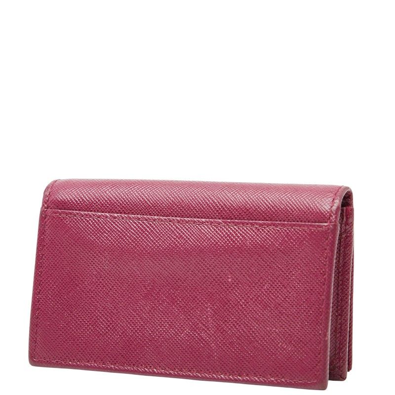 Prada Coin Case Pass Case Purple Saffiano Leather Women's Prada