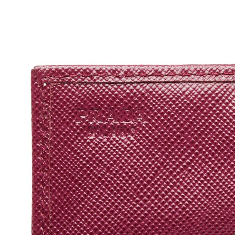 Prada Coin Case Pass Case Purple Saffiano Leather Women's Prada
