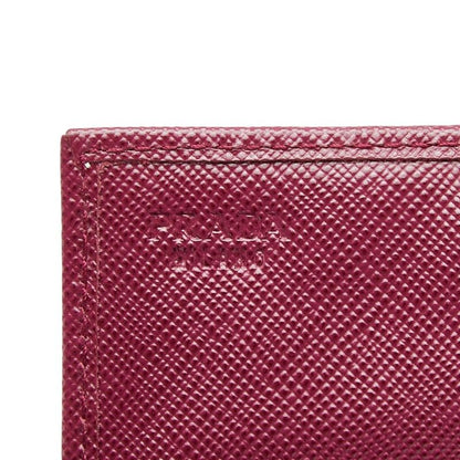 Prada Coin Case Pass Case Purple Saffiano Leather Women's Prada