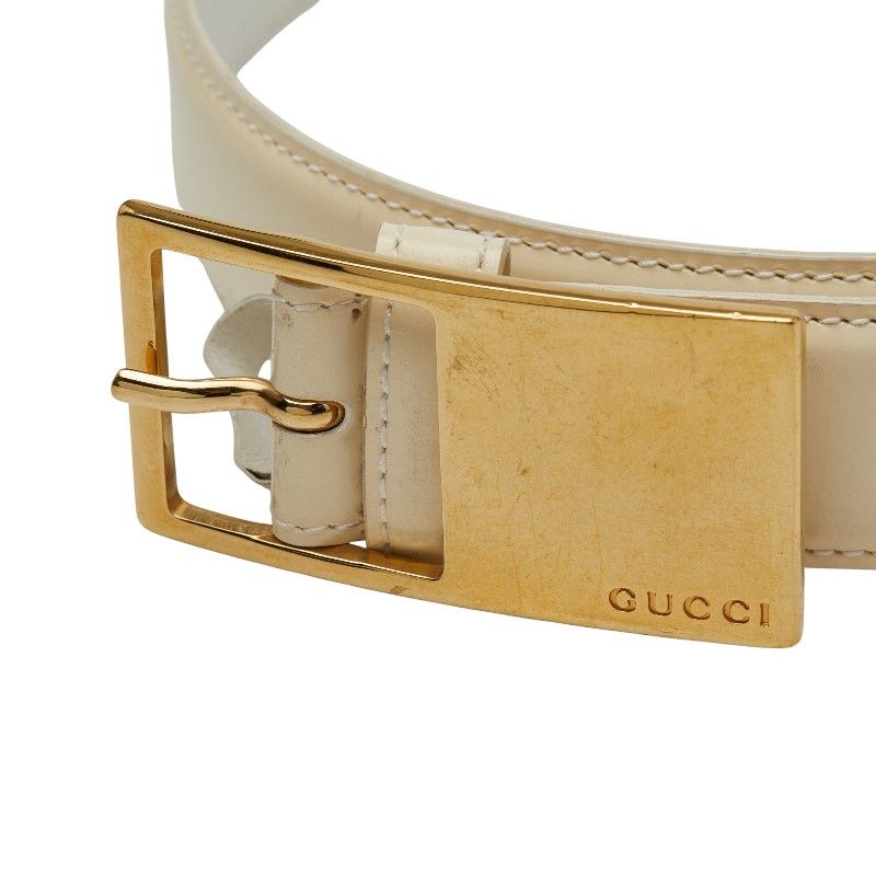 Gucci Belt Size: 65 26 036 1406 1284 White Leather Women's Gucci