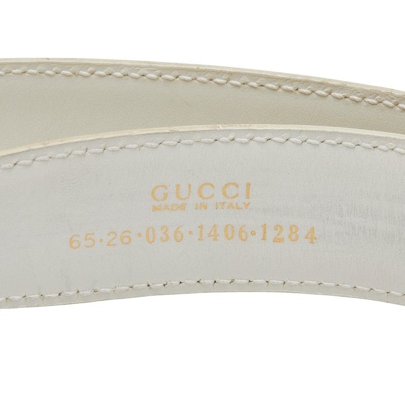 Gucci Belt Size: 65 26 036 1406 1284 White Leather Women's Gucci