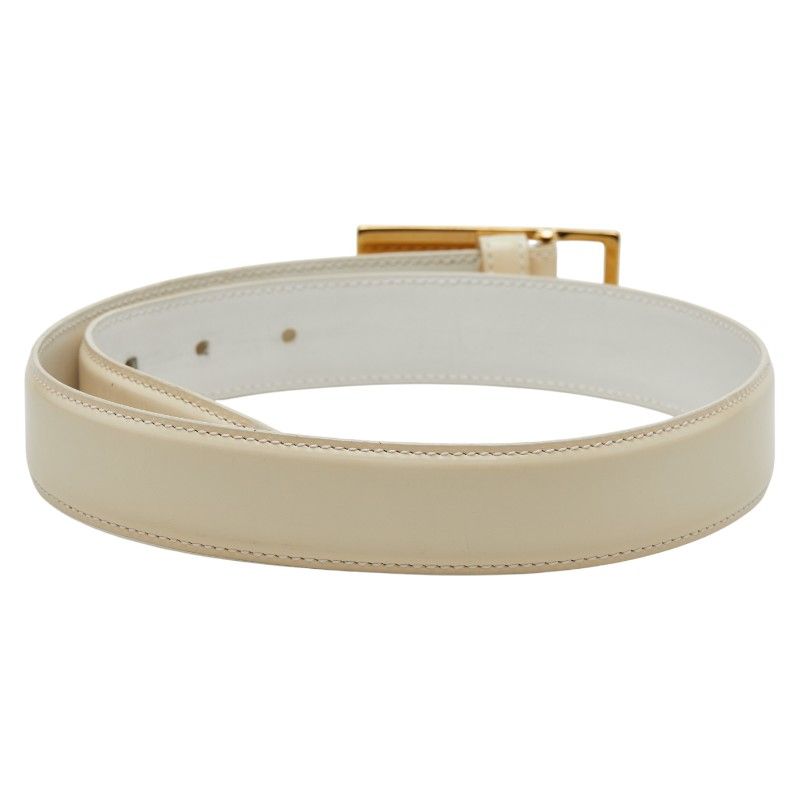 Gucci Belt Size: 65 26 036 1406 1284 White Leather Women's Gucci