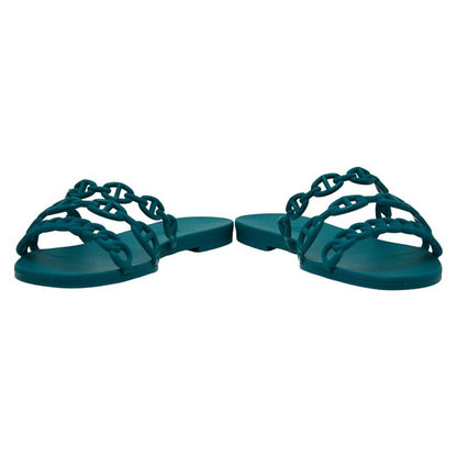 Hermes Rivage Chaine D'ancre Sandals Flat Size: 36 Green Rubber Women's Hermes