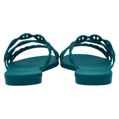 Hermes Rivage Chaine D'ancre Sandals Flat Size: 36 Green Rubber Women's Hermes
