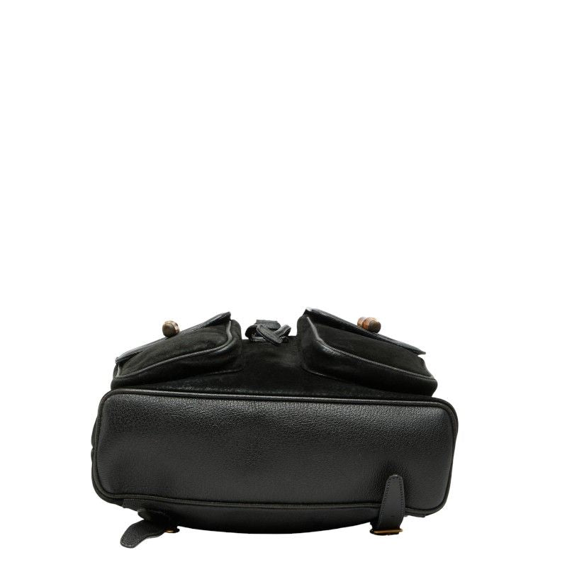 Gucci Bamboo Backpack 003 2058 0016 Black Leather Women's Gucci