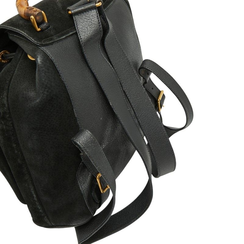 Gucci Bamboo Backpack 003 2058 0016 Black Leather Women's Gucci