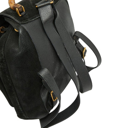 Gucci Bamboo Backpack 003 2058 0016 Black Leather Women's Gucci