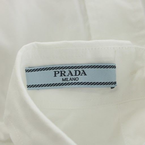 Prada Shirt Blouse Long Sleeve Ribbon 36 S White P409 D AN25 BM
