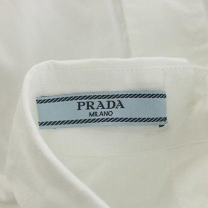 Prada Shirt Blouse Long Sleeve Ribbon 36 S White P409 D AN25 BM