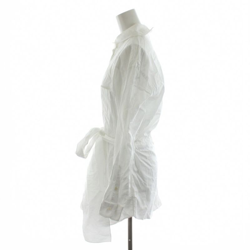 Prada Shirt Blouse Long Sleeve Ribbon 36 S White P409 D AN25 BM