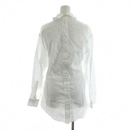 Prada Shirt Blouse Long Sleeve Ribbon 36 S White P409 D AN25 BM