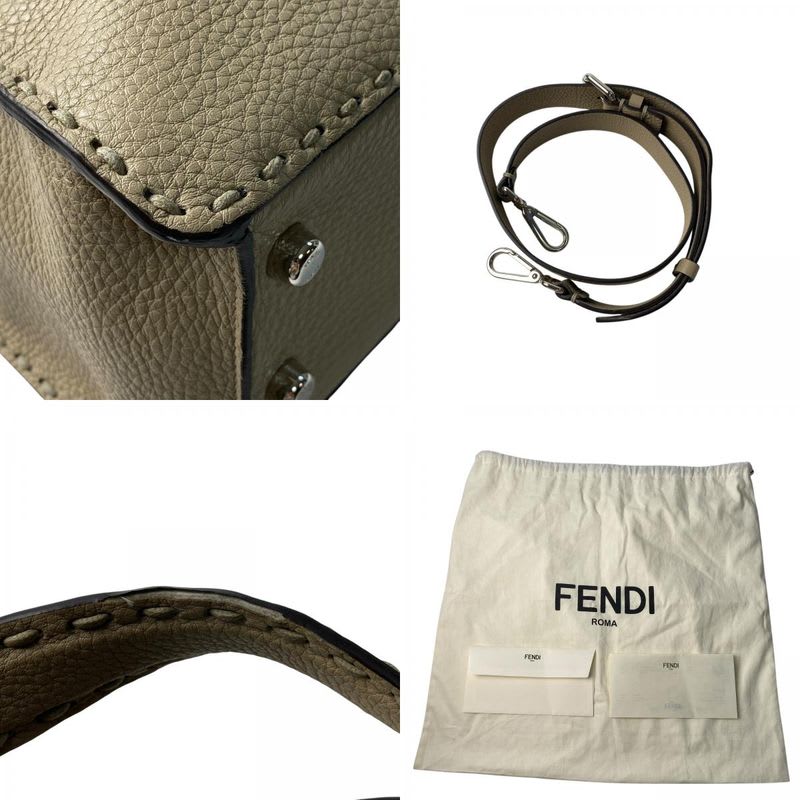 Fendi Women's Peekaboo Selleria ICYU 7 Va528 2-Way Shoulder Bag Tote Bag Crossbody