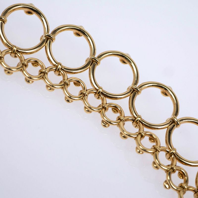 Tiffany & Co Graduated Link Double Low Choker 750yg 18K Yellow Gold