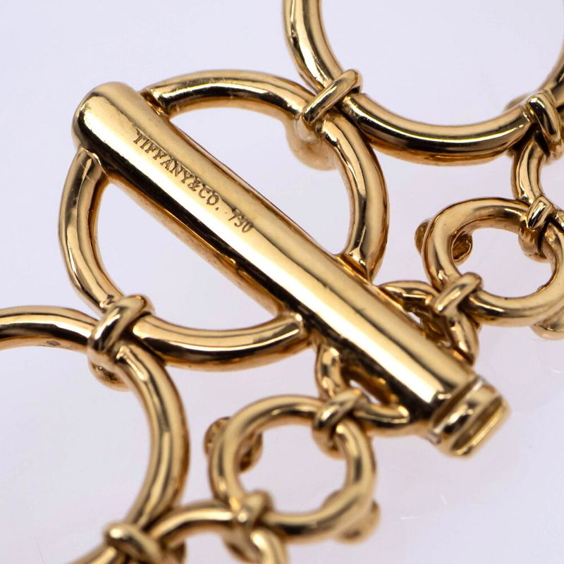 Tiffany & Co Graduated Link Double Low Choker 750yg 18K Yellow Gold