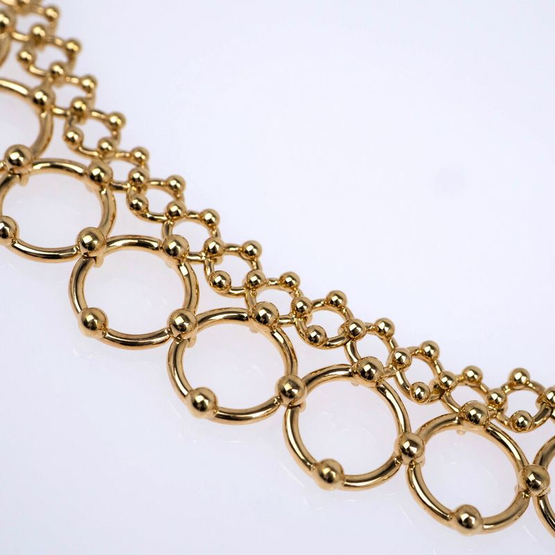 Tiffany & Co Graduated Link Double Low Choker 750yg 18K Yellow Gold