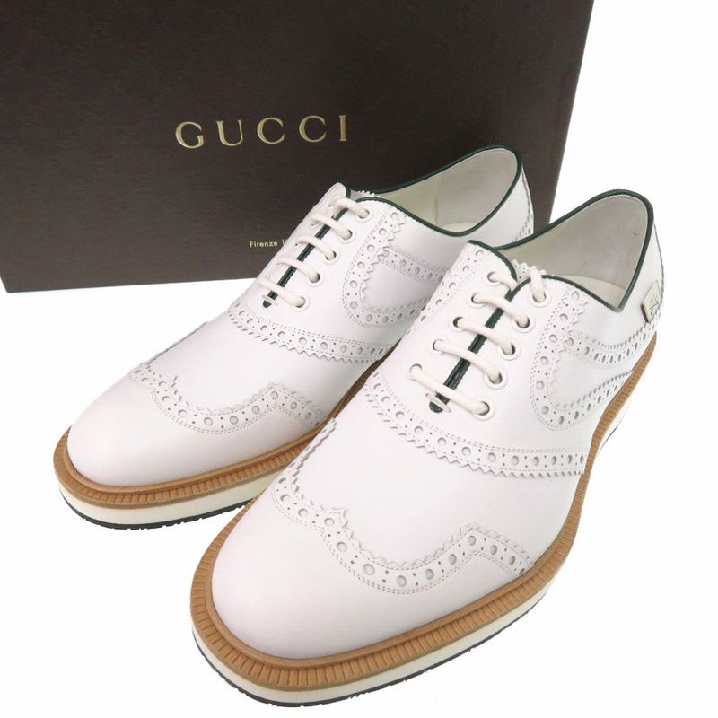 Gucci Golf Shoes Leather White 1438