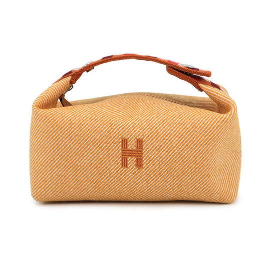 Hermes Pouch Bric-a-Brac PM O-carre Fauve Silver Wool