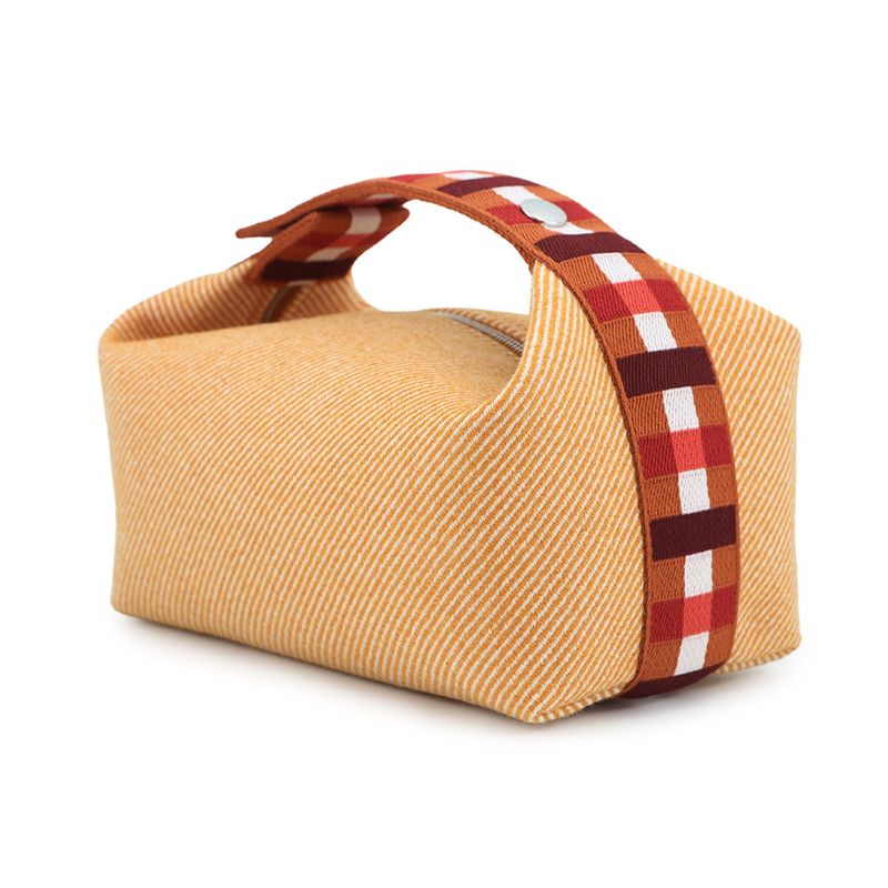 Hermes Pouch Bric-a-Brac PM O-carre Fauve Silver Wool