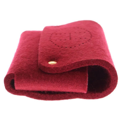 Hermes Etuit Carte GM Felt Gold Hardware Playing Card Case Multi Pouch Red