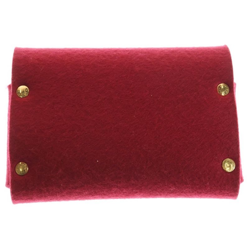Hermes Etuit Carte GM Felt Gold Hardware Playing Card Case Multi Pouch Red