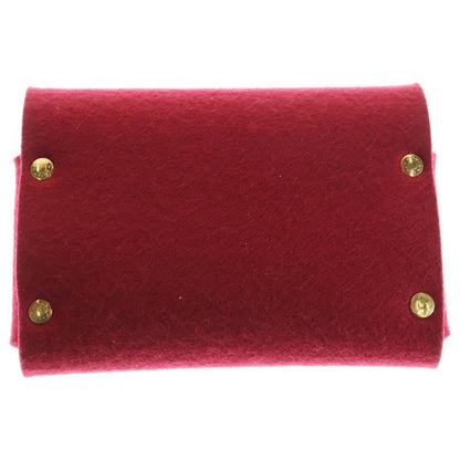 Hermes Etuit Carte GM Felt Gold Hardware Playing Card Case Multi Pouch Red