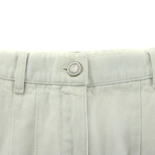 Chanel Denim Pants Jeans Tapered Coco Button Zip Fly 36 S White XZ