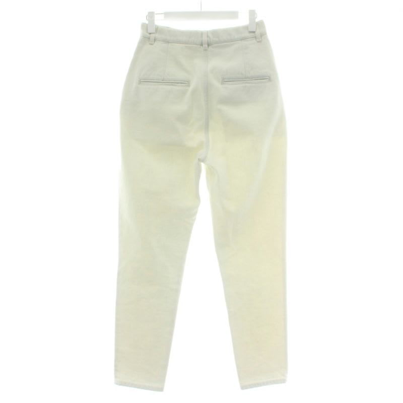 Chanel Denim Pants Jeans Tapered Coco Button Zip Fly 36 S White XZ
