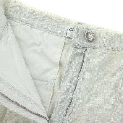 Chanel Denim Pants Jeans Tapered Coco Button Zip Fly 36 S White XZ