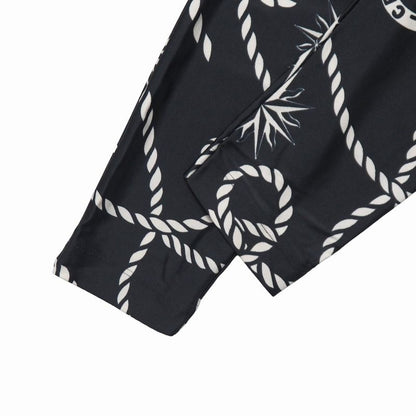 Celine Vintage Pants M Circle Logo All Over Pattern Stretch Skinny Black