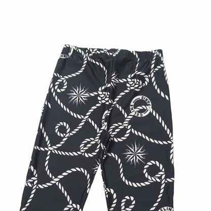 Celine Vintage Pants M Circle Logo All Over Pattern Stretch Skinny Black