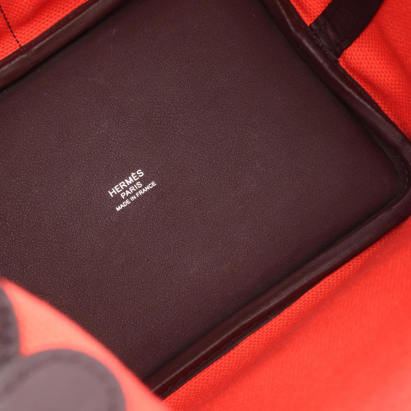 Hermes Handbag Picotin Lock PM Cargo ck Rose Texas Rouge Serie Leather